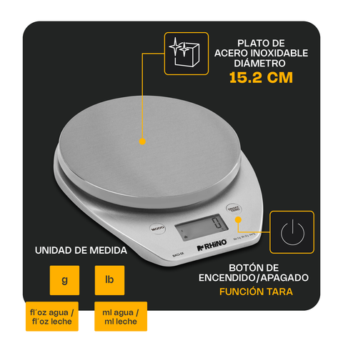 Báscula de cocina digital 5 kg con Bluetooth
