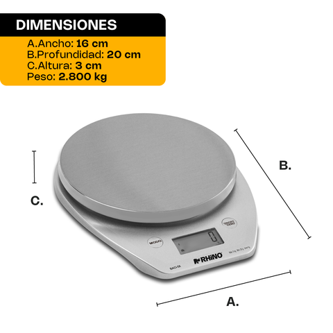 Báscula de cocina digital 5 kg con Bluetooth