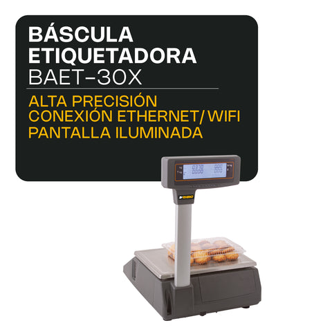 Báscula Electrónica Etiquetadora 30 kg con Conexión WiFi