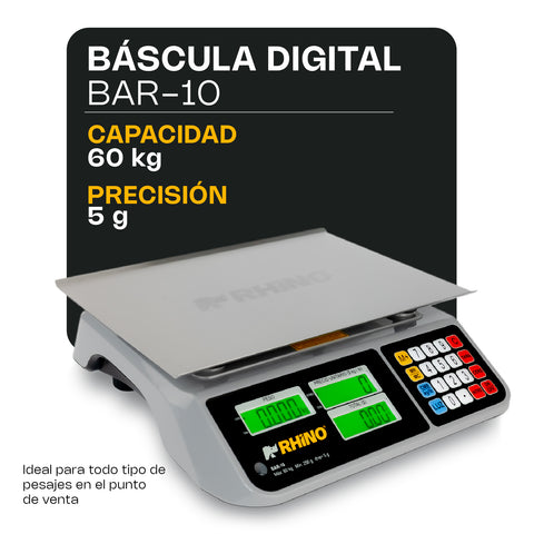 Báscula Electrónica Multifunciones 60 kg con Puerto USB