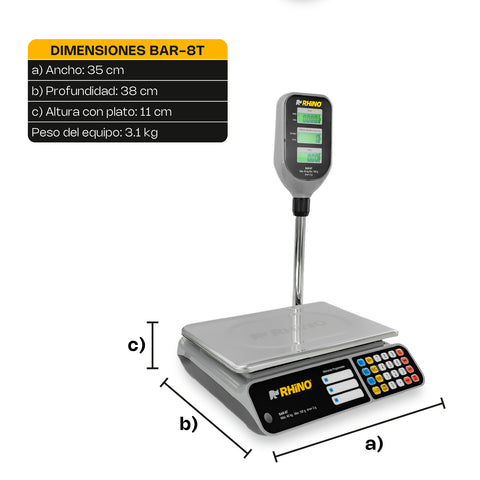 Báscula Electrónica Multifunciones con Torreta 40 kg