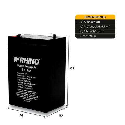 Batería a Recargable 6V
