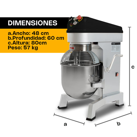 Batidora Planetaria de Velocidad Variable 20 Lt