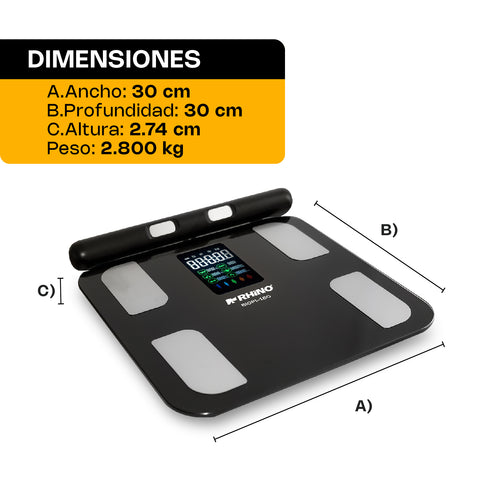 Báscula Inteligente de Pesaje Corporal con 8 Electrodos