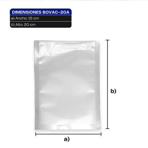Bolsa Gofrada para Empacado al Vacío 15 x 20 cm