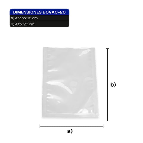 Bolsa para Empacado al Vacío 15 x 20 cm