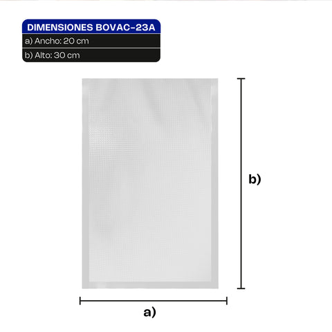 Bolsa Gofrada para Empacado al Vacío 20 x 30 cm