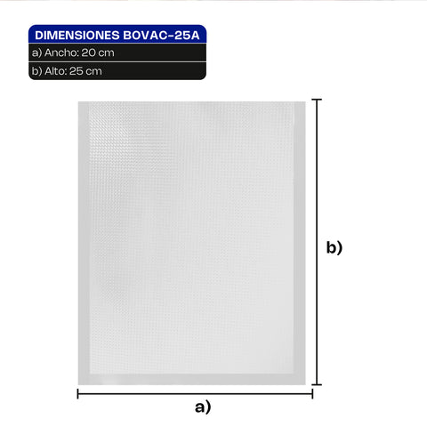 Bolsa Gofrada para Empacado al Vacío 20 x 25 cm