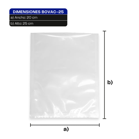 Bolsa para Empacado al Vacío 20 x 25 cm