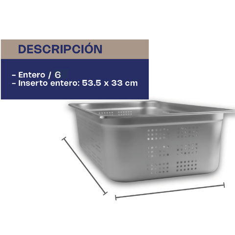 Inserto de Acero Inoxidable Perforado Entero