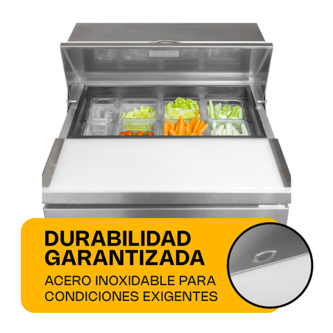 Mesa refrigerada de preparación 6.9 pies