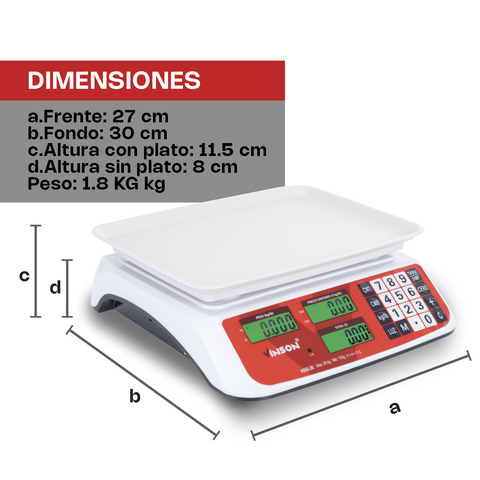 Báscula Electrónica Multifunciones 20 kg