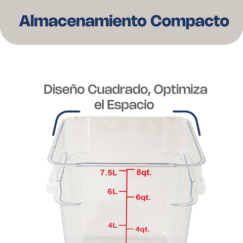 Recipiente Cuadrado de Policarbonato 8 qt
