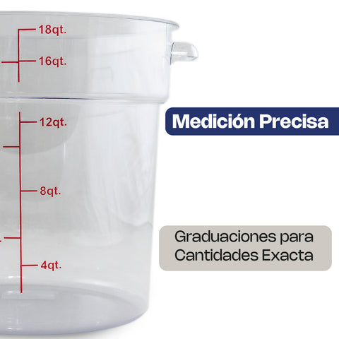 Recipiente de policarbonato redondo