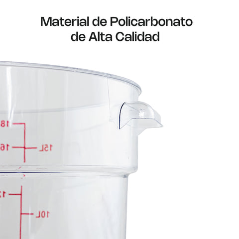 Recipiente de policarbonato redondo