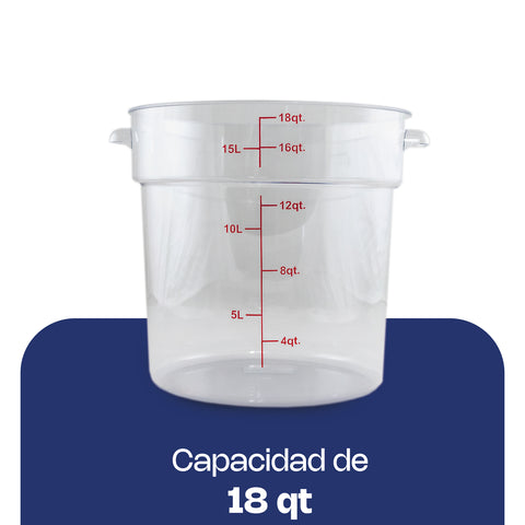 Recipiente de policarbonato redondo