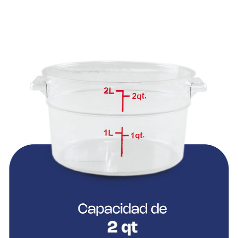 Recipiente de policarbonato redondo