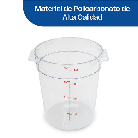 Recipiente Redondo de Policarbonato 4 qt