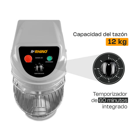 Amasadora comercial 20 lt