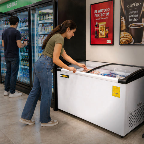 Congelador Tapa de Cristal Curvo 10 pies