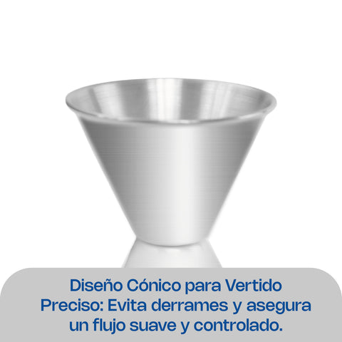 Medidor para bebidas doble de acero inoxidable, 1 y 2 oz.