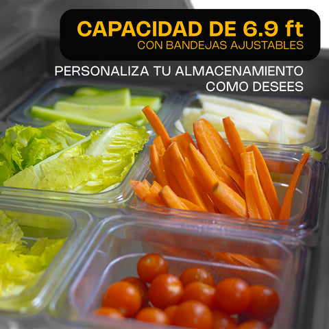 Mesa refrigerada de preparación 6.9 pies