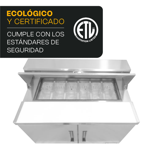 Mesa refrigerada de preparación 13.3 pies
