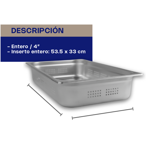 Inserto de Acero Inoxidable Perforado Entero