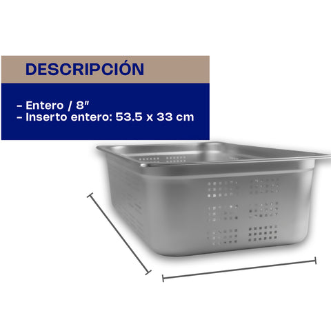 Inserto de Acero Inoxidable Perforado Entero