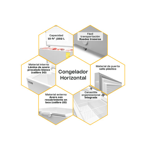 Congelador Horizontal de 10 Pies