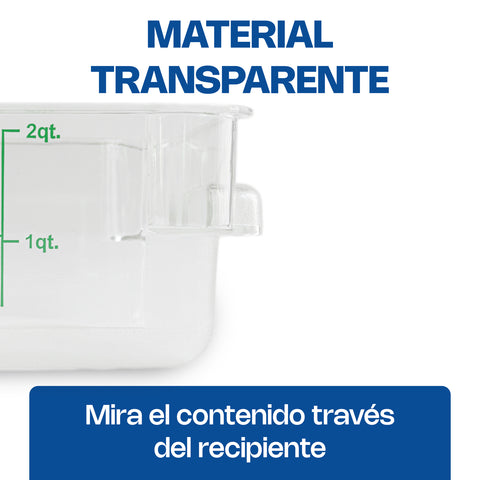 Recipiente de policarbonato cuadrado