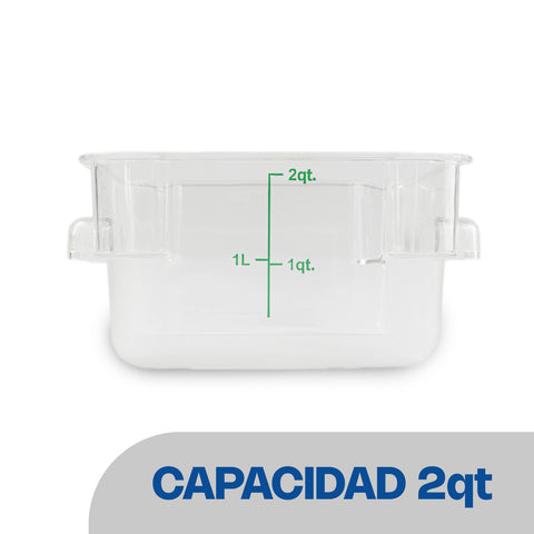 Recipiente de policarbonato cuadrado