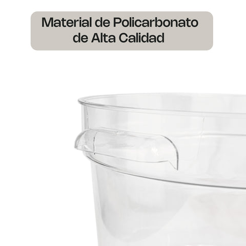 Recipiente de policarbonato redondo