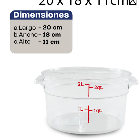 Recipiente de policarbonato redondo