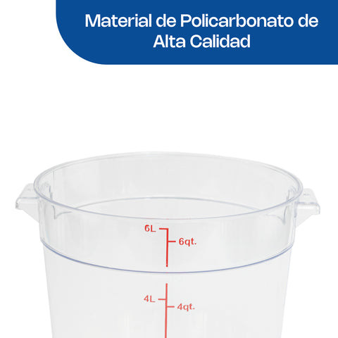 Recipiente de policarbonato redondo