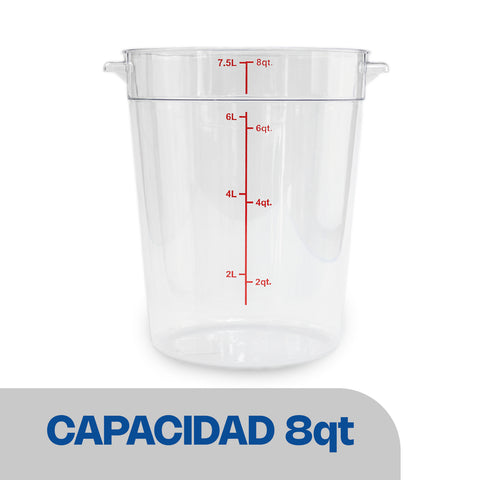 Recipiente de policarbonato redondo