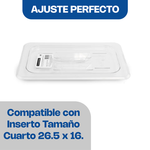 Tapa de Inserto de Policarbonato, Tamaño Cuarto
