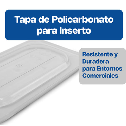 Tapa de Inserto de Policarbonato, Tamaño Noveno