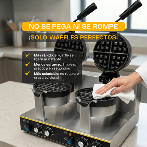 Waflera Belga Giratoria Doble 1,850 W